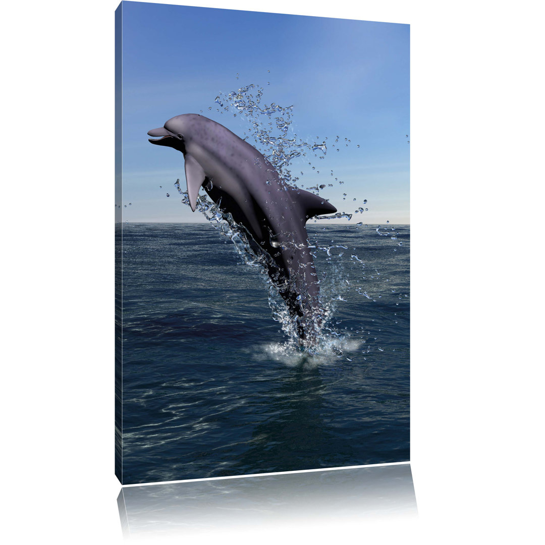 Leinwandbild Delphin Sprint im Meer