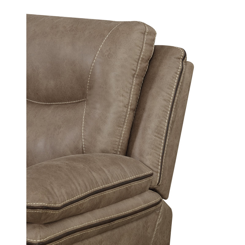 Alejandrina Faux Leather Recliner, Sand