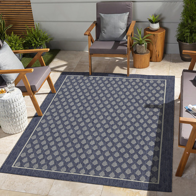Tapis intérieur / extérieur bleu Sunshine, Tapis de couloir 2 pi 7 po x 7 pi 3 po