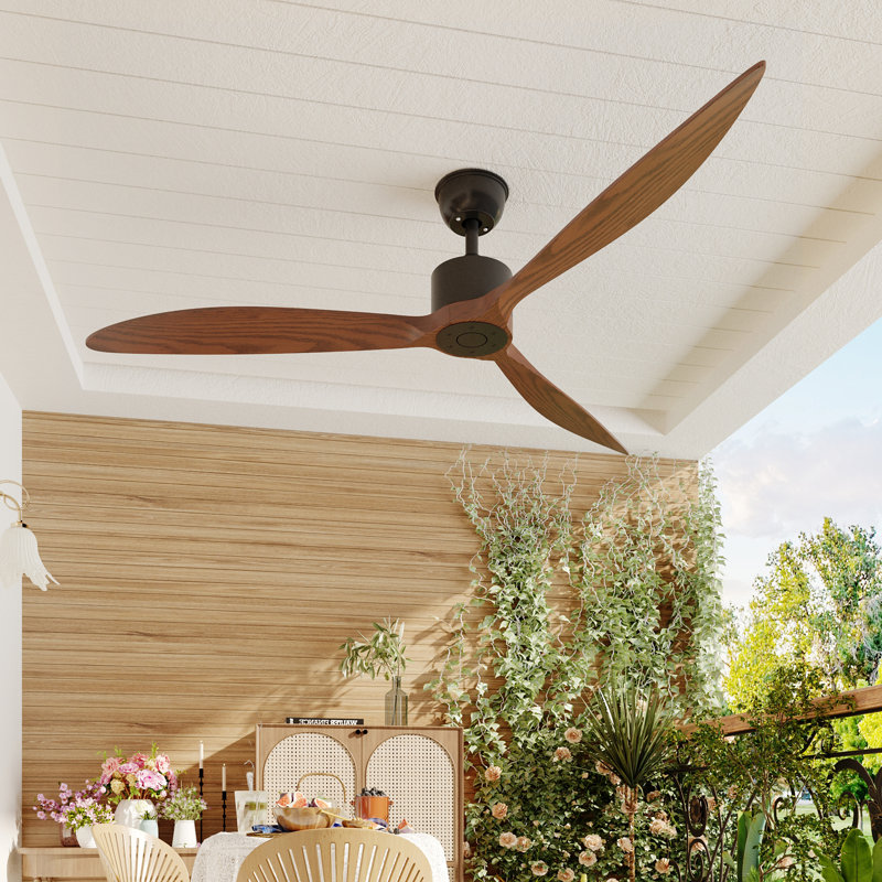 Ventilateur de plafond 65 po, Bois brun, 65 po de largeur