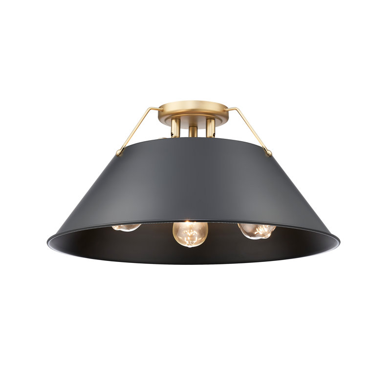 Weatherford Flush Mount, Brushed Champagne Bronze, Matte Black