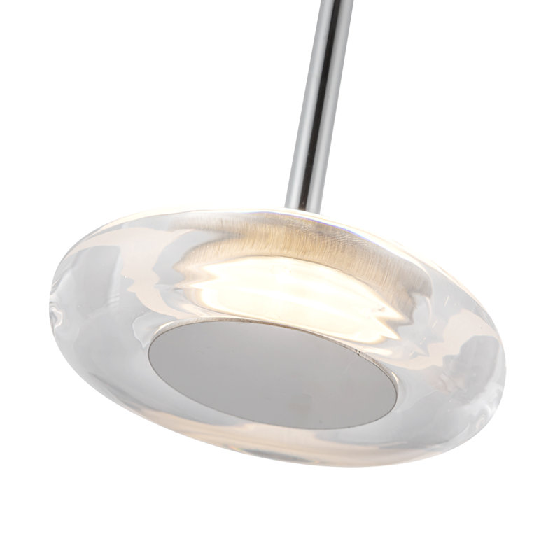 Stephord 1 - Light LED Pendant, Silver, Clear, Clear Glass