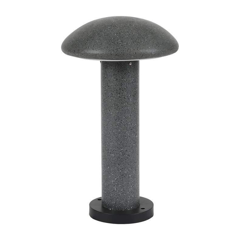 Speckled Gray Solar Powered Integrated LED Bollard Light, 17.5" H x 11.5" W x 11.5" D