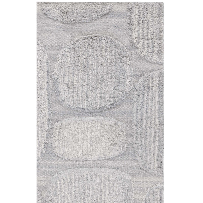 Brogun Solid Color Handmade Flatweave Wool/Cotton Area Rug in Gray, Runner 2'3" x 8'