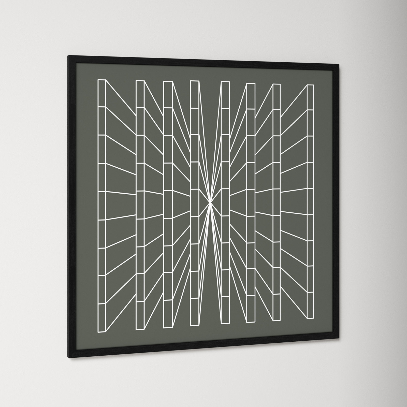 Olive Perspective by Sandi Hauanio, Black Wood Grain, 32" H x 32" W x 0.75" D