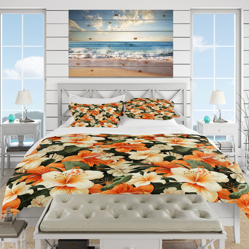 Ensemble de housse de couette Papaya Dreams, Housse de couette simple + 1 taie décorative stan