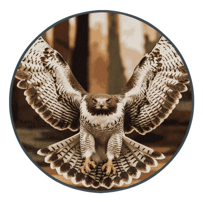 Washable Cooper's Hawk Birds Area Rug