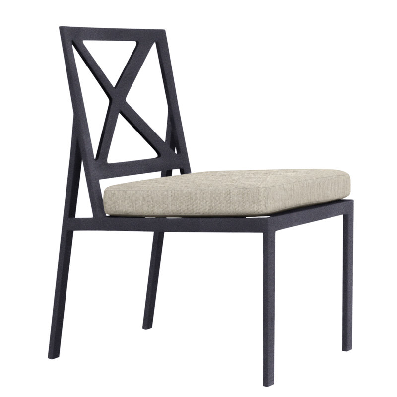 Marin Outdoor Dining Side Chair, Graphite, Adena Shale