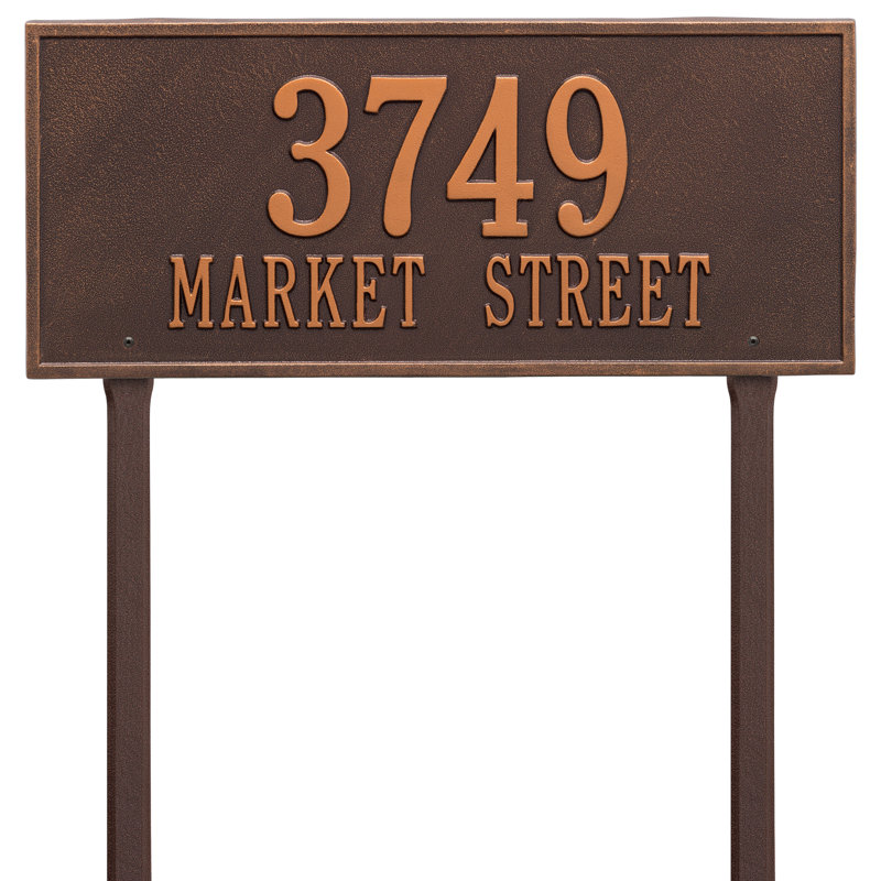 Plaque d'adresse sur 2 lignes Hartford, Cuivre antique, Oui