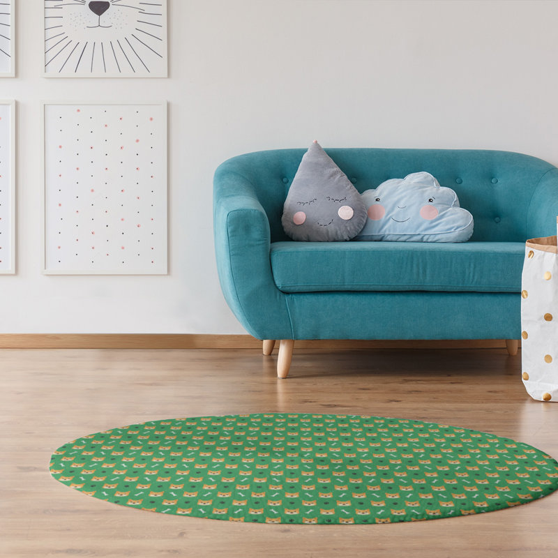 Chenille Indoor Rug, Round 5'
