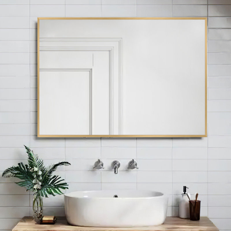 Miroir de salle de bain mural Talma, H 38 po x l 26 po, Doré
