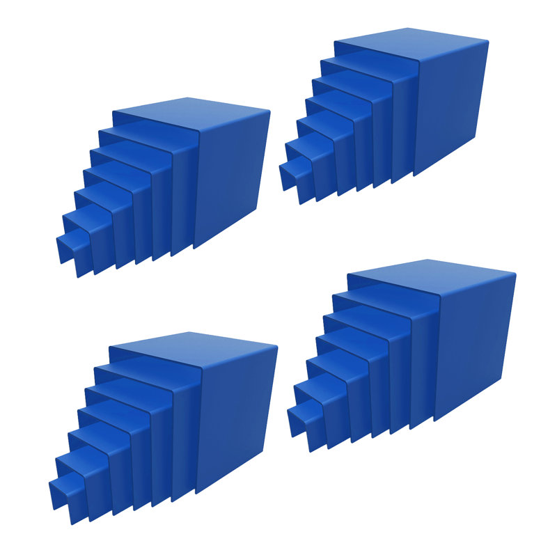 Ensemble de 4 ensembles de sept élévateurs combinés de 2 po, 3 po, 4 po, 5 po, 6 po, 7 po et 8 po cubes en plexiglas 3 côtés