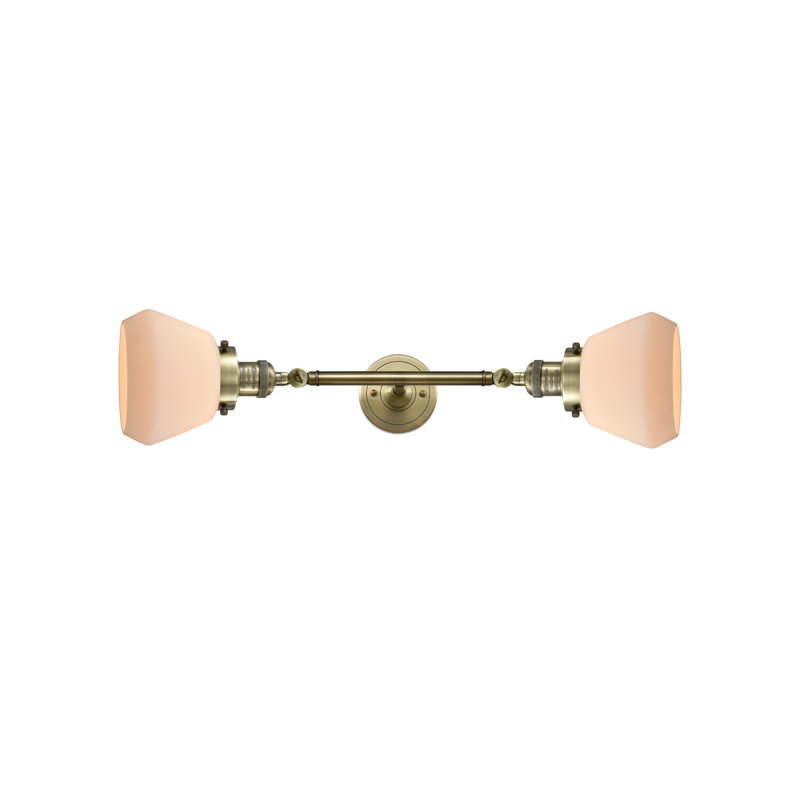 Éclairage pour meuble-lavabo 2 lumières rétro Lasseter, Incandescent, Laiton antique, Plaqué couleur fumée