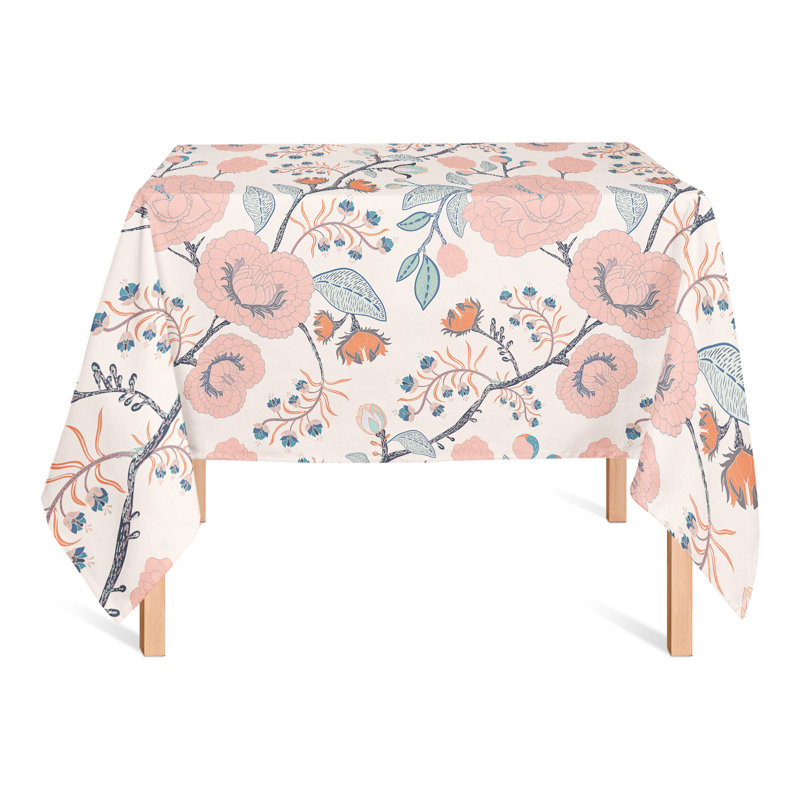 Rectangular Floral Polyester Tablecloth, 58" L x 58" W