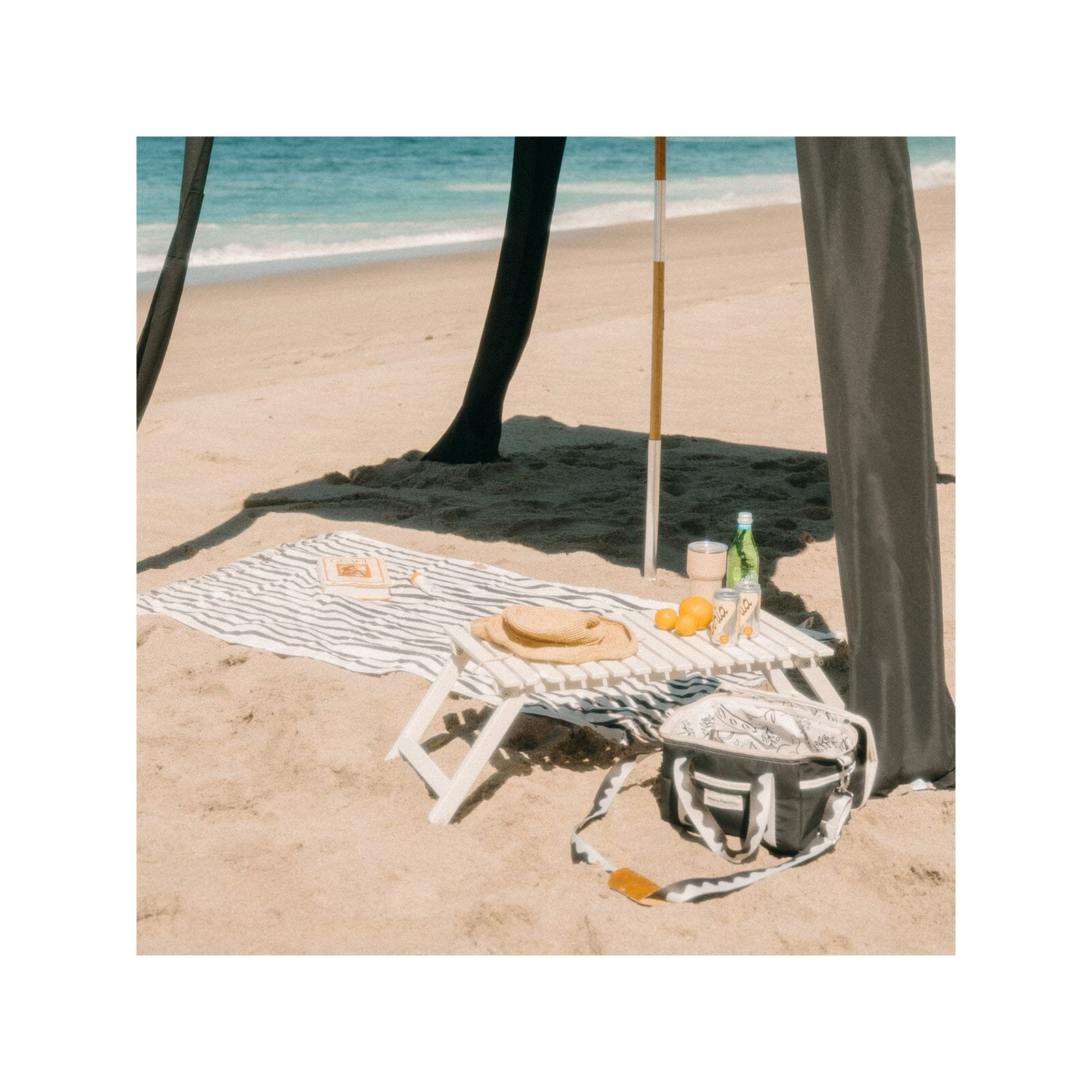 BEACH TOWEL - MONACO MIMOSA STRIPE, Monaco Black