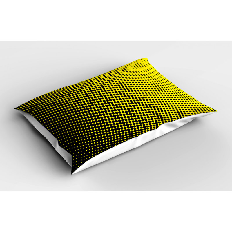 Black/Yellow Polyester Microfiber Piece Sham, Twin