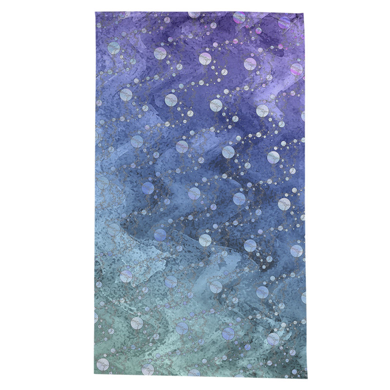 Nappe abstrait leffel, Marine / mauve