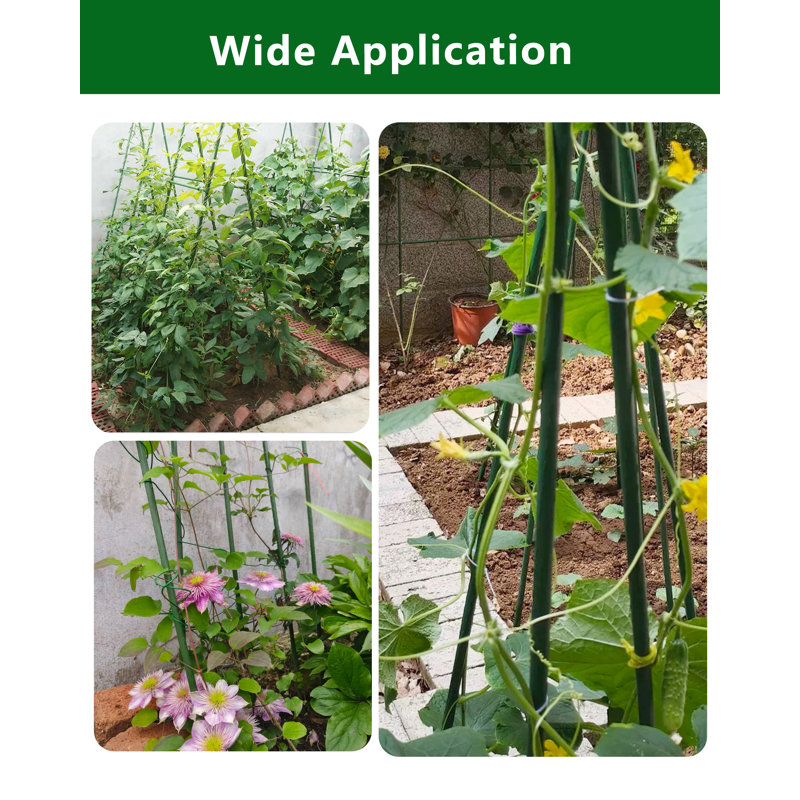 3 piquets de jardin en acier recouverts de plastique pour plantes grimpantes 25 pièces