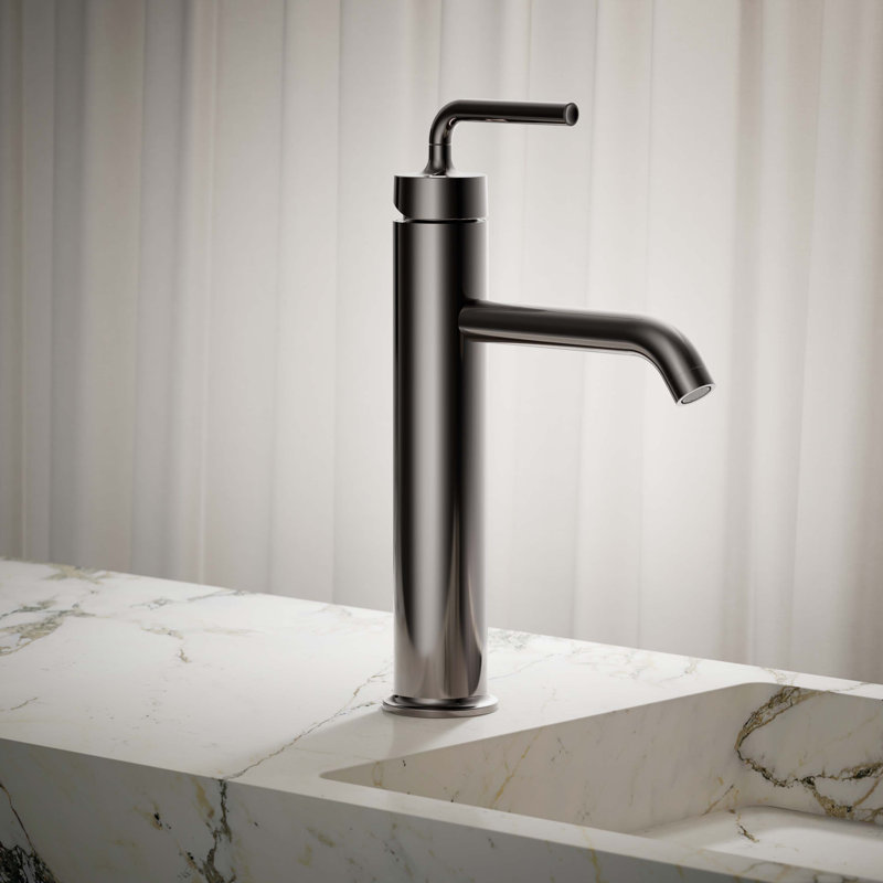 Purist® Vessel Sink Bathroom Faucet with Drain Assembly, Vibrant Titanium