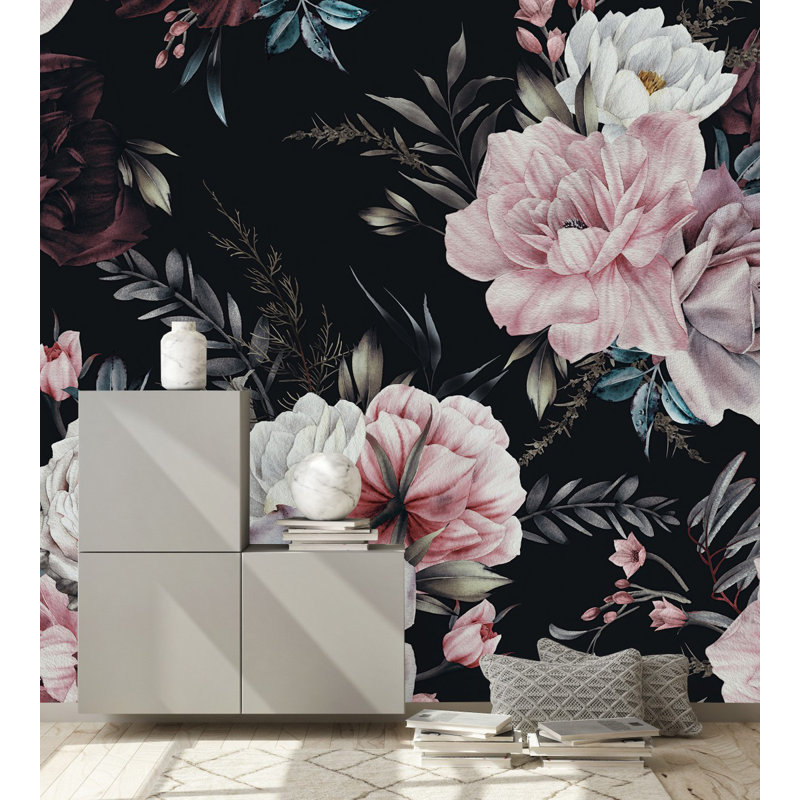 Peel & Stick Floral Wall Mural, 8.33' W x 8.33' L