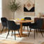 Velvet Upholstered Armrests Tufted Dining Chair with Wide Back 50cmH-1850509419
