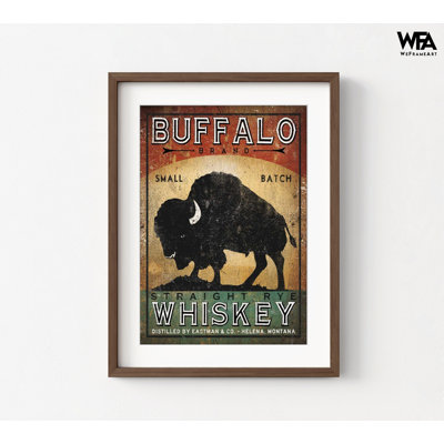 Buffalo Whiskey by Ryan Fowler, Country Style Buffalo Ranch Wall Art, Buffalo Farm Cowboy Rustic Wall Decor, Wild West Poster