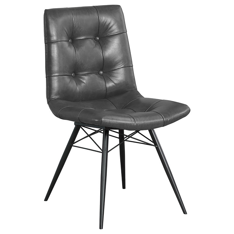 Chaise d'appoint rembourrée Clegg, Similicuir noir