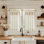 Linen Pinch Pleated Kitchen Curtains Tier Curtains Light Filtering Small Window Drapes for Kitchen