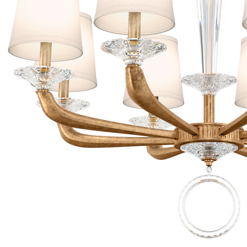 Emilea 8 - Light Glass Chandelier, French Gold