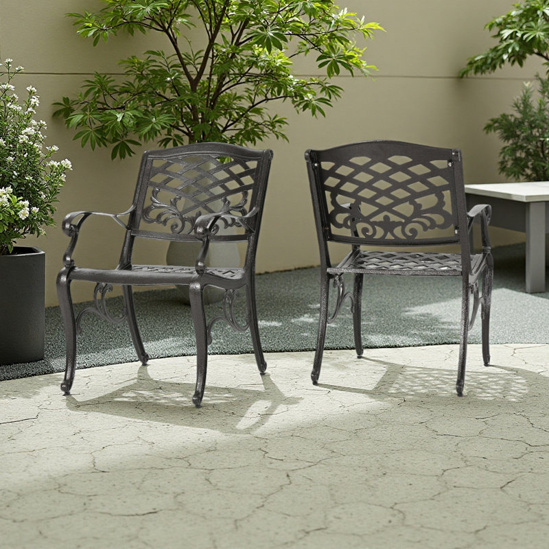 Chaise avec accoudoirs (ensemble de 2), Bronze