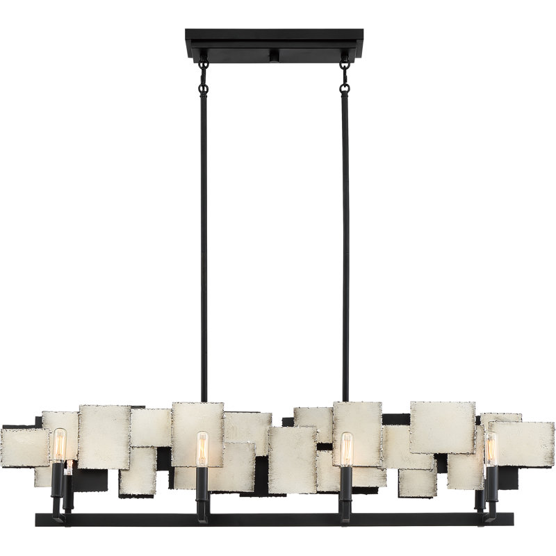 Luminaire suspendu linéaire pour îlot de cuisine 8 lumières Clayhatchee