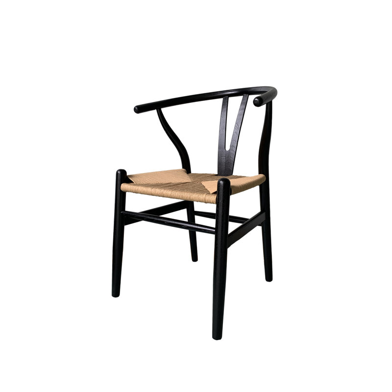 Albarado Solid Wood Side Chair, Black/Natural