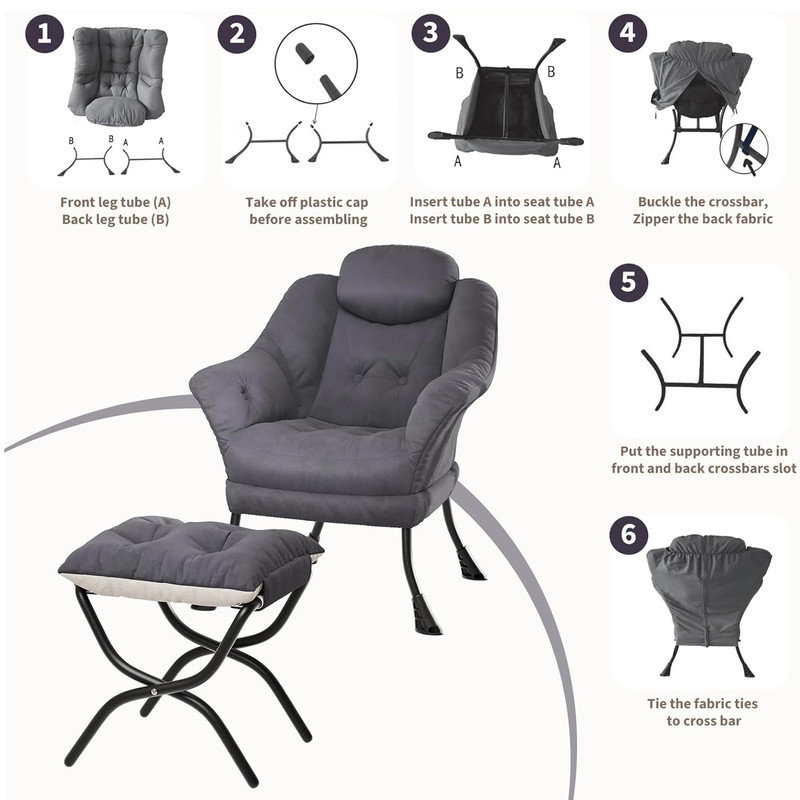 Upholstered Armchair, Grey