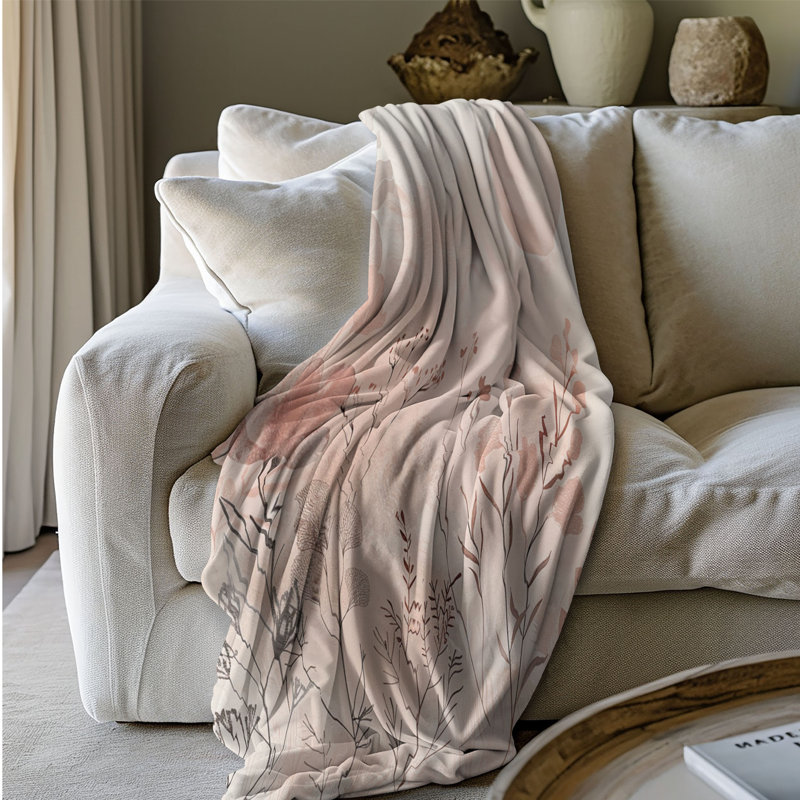 Couverture sherpa de qualité supérieure Blush, Lit simple
