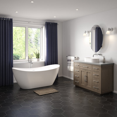 Baignoire autoportante ovale en acrylique 67 x 29 Mahaba
