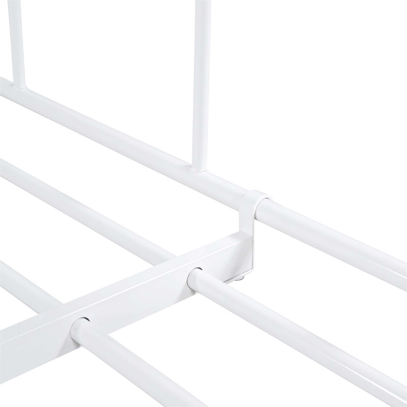 Lit de jour avec couchette rétractable Maruice Meatl, Blanc, Lit simple