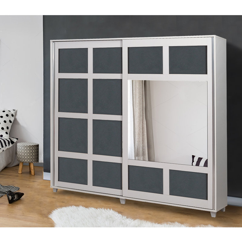 Armoire Abdimalik, Blanc / anthracite