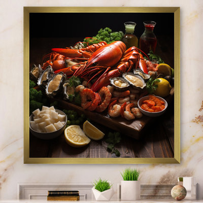 " Seafood Assortement I " Mixed Media and Color Photography Print