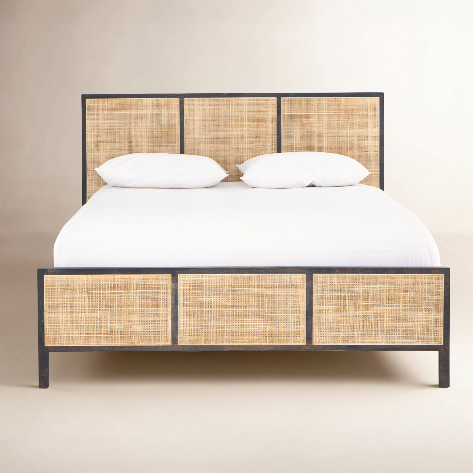 Nellie Cane Bed, King, Black Wash