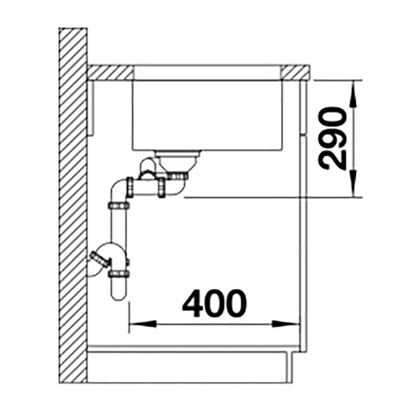 Andano 1.5 Bowl Undermount Kitchen Sink, Right