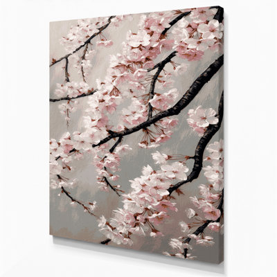 "Watercolor Botanical 85", art mural sur toile grise