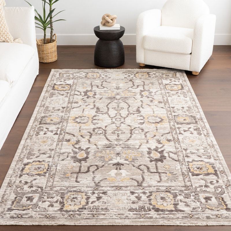 Devaki Traditional Medallion Area Rug, Rectangle 4' x 6'4"