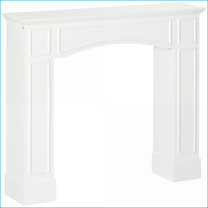 Motif décoratif moderne de manteau de cheminée | 29 po de largeur intérieure | Panneau de fibres à densité moyenne | Blanc neige