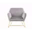 Fauteuil d'appoint l 29,5 po en velours gris avec base en métal-237532927