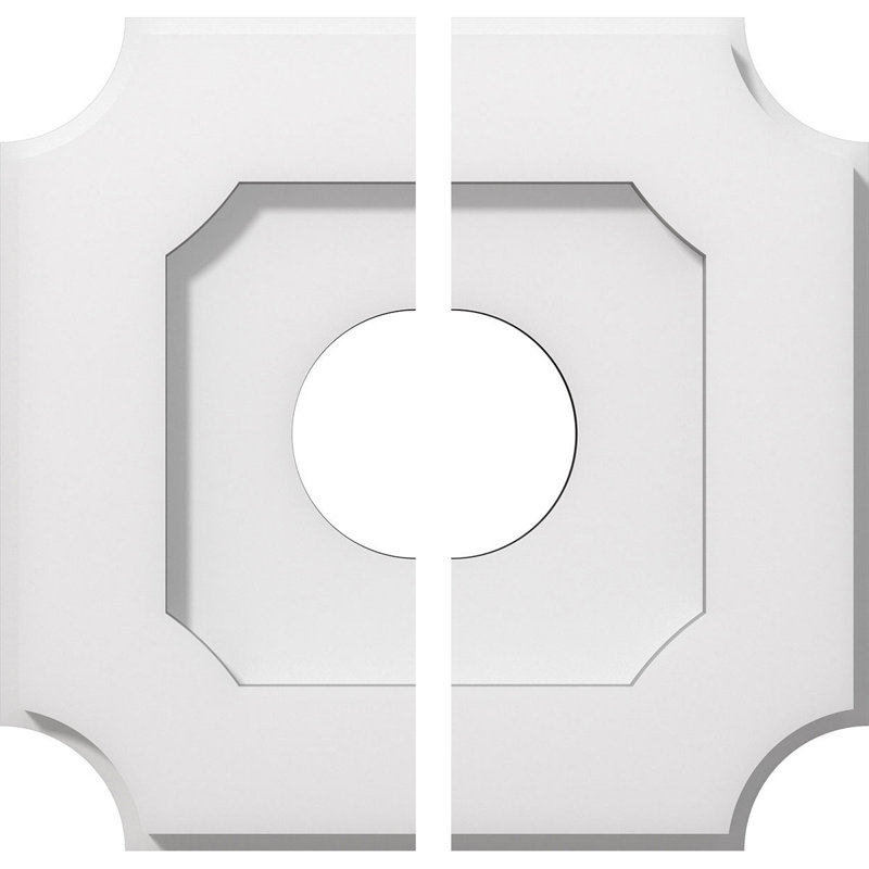 Médaillon de plafond contemporain en PVC de qualité architecturale Locke, deux pièces, H 1 po x l 10 po x P 10 po