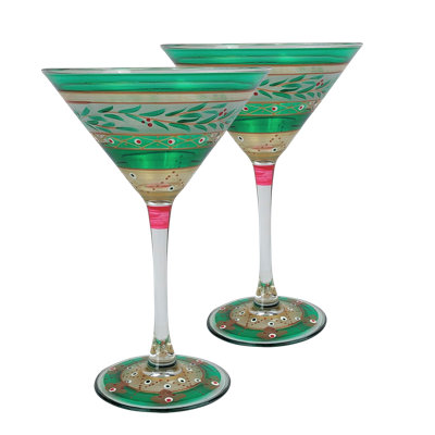 Mosaic Christmas Nahlia 9 oz. Martini Glass