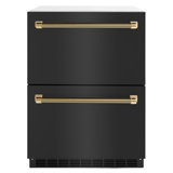 ZLINE Autograph 24 in. Touchstone Refrigerator Drawer with Steel Doors & Nickel Helix Handles