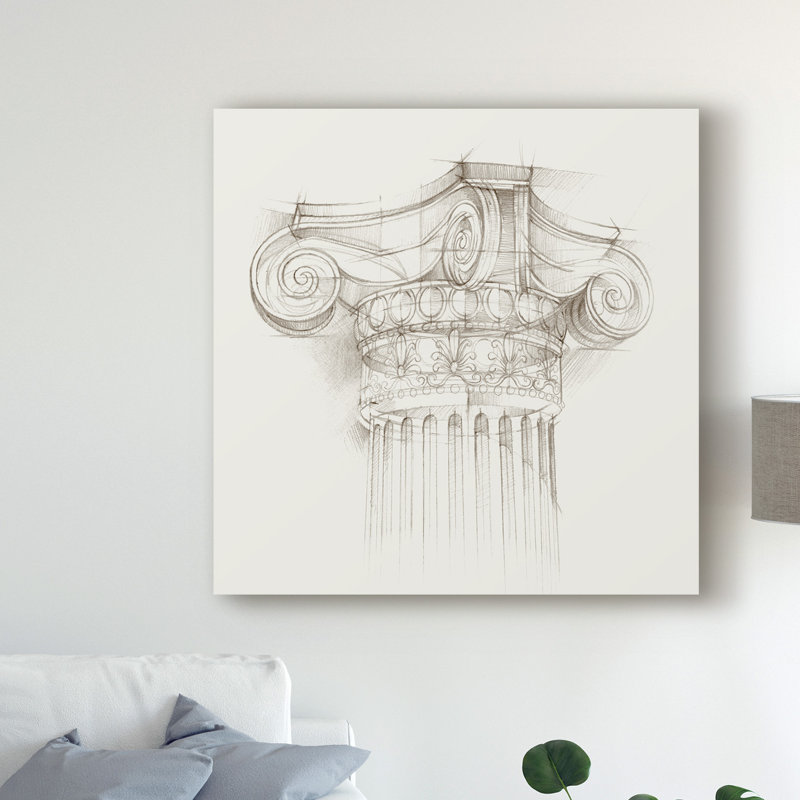 « column schematic ii », reproduction d’art sur toile tendue, H 14 po x l 14 po x P 2 po