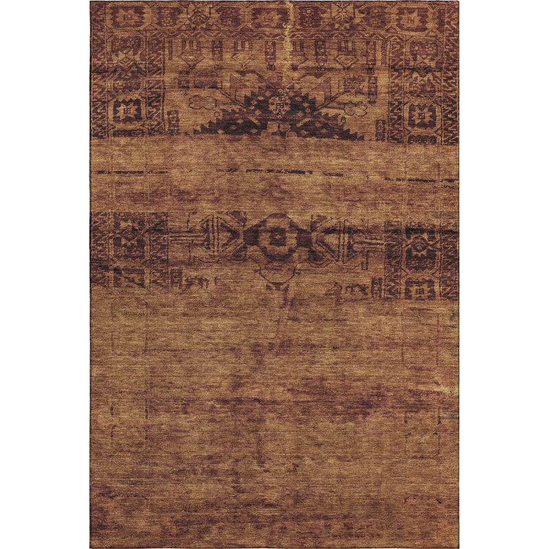 Premium Machine Washable Lampkins AMF1647 Global Rug, Rectangle 8' x 10'