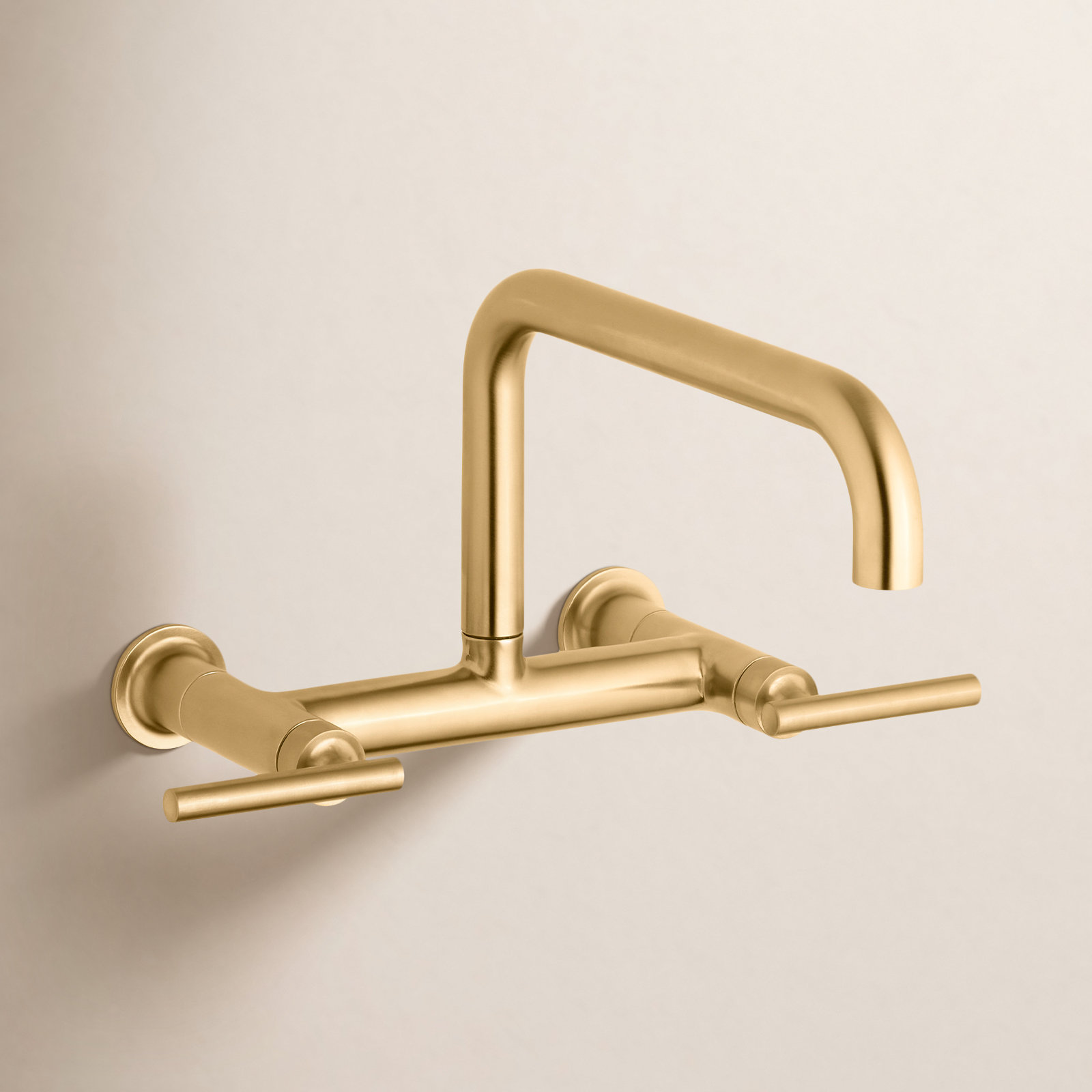 Purist Bridge Kitchen Faucet, Vibrant Brushed Moderne Brass